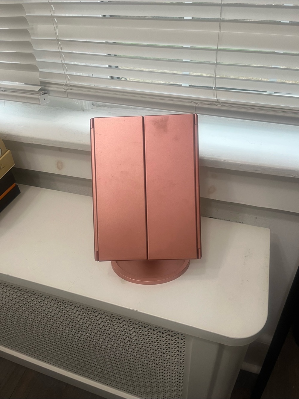 Foldable Rose Gold Tablet Stand - Sleek Adjustable Display